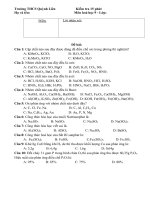 Đề kiểm tra 15 phút - Trắc nghiệm 100%