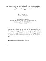 Vai trò của người cao tuổi đối với hoạt động trợ giúp con trong gia đình