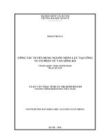 Công tác tuyển dụng nguồn nhân lực tại Công ty Cổ phần Tư vấn sông Đà