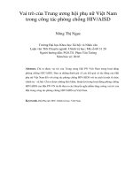 Vai trò của Trung ương hội phụ nữ Việt Nam trong công tác phòng chống HIV AISD