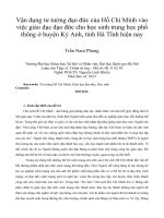 Vận dụng tư tưởng đạo đức của Hồ Chí Minh vào việc giáo dục đạo đức cho học sinh trung học phổ thông ở huyện Kỳ Anh, tỉnh Hà Tĩnh hiện nay