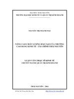 Nâng cao chất lượng đào tạo của trường Cao đẳng Kinh tế - Tài chính Thái Nguyên