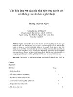 Văn hóa ứng xử của các nhà báo trực tuyến đối với thông tin văn hóa nghệ thuật