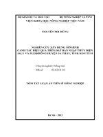 tóm tắt luận án tiến sĩ Nghiên cứu xây dựng mô hình canh tác hiệu quả trên đất bán ngập thủy điện Ialy và Pleikrông huyện Sa Thầy, tỉnh Kon Tum