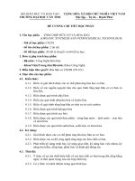 đề cương chi tiết học phần tổng hợp hữu cơ và hóa dầu