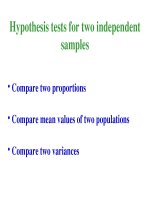 Tài liệu Slide bài giảng môn Lý thuyết xác suất thống kê bằng Tiếng Anh StatisticsLecture4B_HypothesisTest