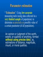 Tài liệu Slide bài giảng môn Lý thuyết xác suất thống kê bằng Tiếng Anh StatisticsLecture3_Estimation