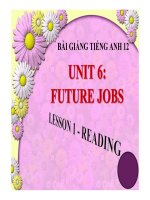 Bài giảng tiếng anh 12 unit 6 future jobs