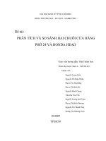 tiểu  luận  quản trị marketing Phân tích và so sánh hai chuỗi cửa hàng phở 24 và honda head