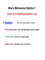 Tài liệu Slide bài giảng môn Lý thuyết xác suất thống kê bằng Tiếng Anh StatisticsLecture1