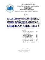 tiểu luận quản trị marketing Sự lựa chọn của người tiêu dùng hàng ngày chợ hay siêu thị