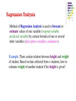 Tài liệu Slide bài giảng môn Lý thuyết xác suất thống kê bằng Tiếng Anh StatisticsLecture5_Regression