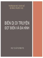 Biến dị di truyền, đột biến và đa hình