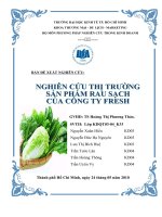 tiểu luận quản trị marketing Nghiên cứu thị trường sản phẩm rau sạch của công ty FRESH
