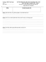 Đề và đáp án kiểm tra HKII Địa lý 7 (2010 - 2011)