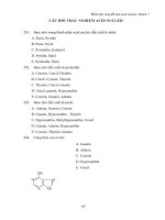 CÂU HỎI TRẮC NGHIỆM ACID NUCLEIC