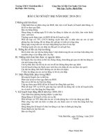 BÁO CÁO SƠ KẾT BỘ PHẬN MÔI TRƯỜNG