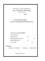 SÁNG KIẾN KINH NGHIỆM                             AN TOÀN TUYỆT ĐỐI TRONG MÔN HỌC ĐẨY TẠ