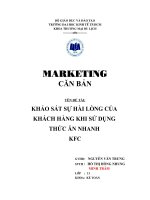 tiểu luận quản trị marketing KHẢO SÁT SỰ HÀI LÒNG CỦA KHÁCH HÀNG KHI SỬ DỤNG THỨC ĂN NHANH KFC