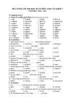 De cuong on thi E 7 - 2010 - 2011