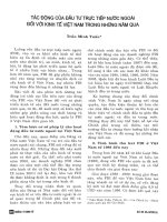 Tác động của đầu tư trực tiếp nước ngoài đối với kinh tế Việt Nam trong những năm qua