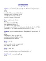 Tổng hợp từ về Vật Dụng trong tiếng anh