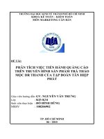 tiểu luận quản trị marketing PHÂN TÍCH VIỆC TIẾN HÀNH QUẢNG CÁO TRÊN TRUYỀN HÌNH SẢN PHẨM TRÀ THẢO MỘC DR THANH CỦA TẬP ĐOÀN TÂN HIỆP PHÁT