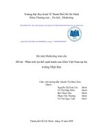 tiểu luận quản trị marketing Phân tích lợi thế cạnh tranh của Gốm Việt Nam tại thị trường Nhật Bản