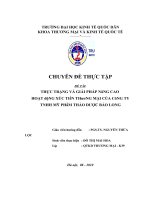 luận văn quản trị marketing Thực trạng và giải pháp nâng cao hoạt động xúc tiến thương mại của công ty TNHH Mỹ Phẩm Thảo Dược Bảo Long