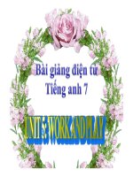 Bài giảng tiếng anh 7 unit 5 work and play