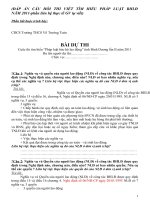 ĐÁP ÁN CUỘC THI TÌM HIỂU PL BHLĐ 2011