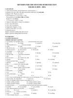 Đề Cương ôn tập thi HK II Môn Anh Văn 8