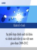 slide thuyết trình kinh tế vĩ mô Sự phối hợp chính sách tài khóa và chính sách tiền tệ của việt nam giao đoạn 2008-2012