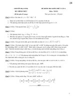 Đề thi mẫu THPT quốc gia môn toán năm 2015 Trường THPT chuyên Hạ Long