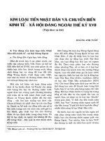 Kim loại tiền Nhật Bản và chuyển biến kinh tế - xã hội Đàng ngoài thế kỷ XVII