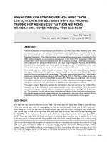 Ảnh hưởng của công nghiệp hóa nông thôn lên sự chuyển đổi của cộng đồng địa phương trường hợp nghiên cứu tại thông Núi Móng, xã Hoàn Sơn, huyện Tiên Du, tỉnh Bắc Ninh