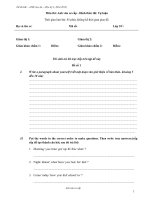 ĐỀ THI ANH VĂN SƠ CẤP