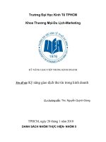 tiểu luận quản trị marketing Kỹ năng giao dịch thư tín trong kinh doanh