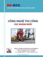 CÔNG NGHỆ THI CÔNG CỌC KHOAN NHỒI