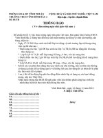 THÔNG BÁO THÁNG 11