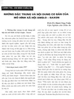Những đặc trưng và nội dung cơ bản của mô hình xã hội Anglo - Sacxon
