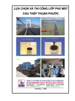 LỰA CHỌN VÀ THI CÔNG LỚP PHỦ MĂT CẦU THÉP THUẬN PHƯỚC