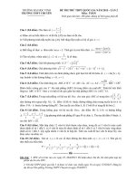 Đề thi thử THPT quốc gia môn toán lần 2 năm 2015 trường THPT chuyên đại học vinh, nghệ an