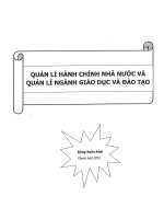 QUẢN LÝ HÀNH CHÍNH NHÀ NƯỚC VÀ QUẢN LÝ NGHÀNH GIÁO DỤC VÀ ĐÀO TẠO