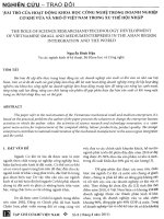 Vai trò của hoạt động khoa học công nghệ trong doanh nghiệp cơ khí vừa và nhỏ ở Việt Nam trong xu thế hội nhập