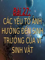 Bài 27:các yếu tố ảnh hưởng đến sinh trưởng của vSV
