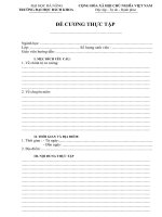 mẫu đề cương thực tập