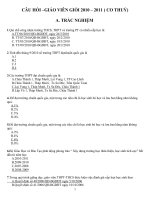 Đáp án thi lý thuyết GVG