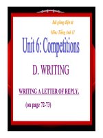 Bài giảng tiếng anh 11 unit 6 competitions