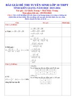 BÀI GIẢI ĐỀ THI TUYỂN SINH LỚP 10 THPT TỈNH KIÊN GIANG